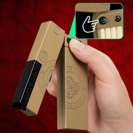 Foldable Jet Flame Lighter with Cigarette Case Box
