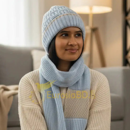 Winter Protection Windproof Cap with Scarf (SkyBlue)